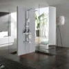 Chrome Thermostatic Shower Faucet Bathroom Faucets and Shower Thermostatic Rainfall Shower Set Shelf Bath Shower Systems Black