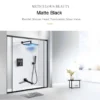 Black Thermostatic Shower Faucet Rainfall LED Color Changing Shower Head Wall Concealed Bath Shower Mixer Tap Bathtub Shower Set