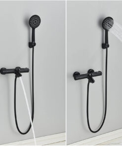 Black Thermostatic Shower Faucet Set in USA