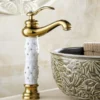 Bathroom Faucets Euro Gold Washbasin Faucet Luxury Tall Bathroom Basin Taps Single Handle Single Hole Mixer Water Taps