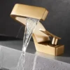 Golden Creative Waterfall Home Single Hole Handwashing Basin Face Washing Basin Desk Basin Faucet bathroom faucet